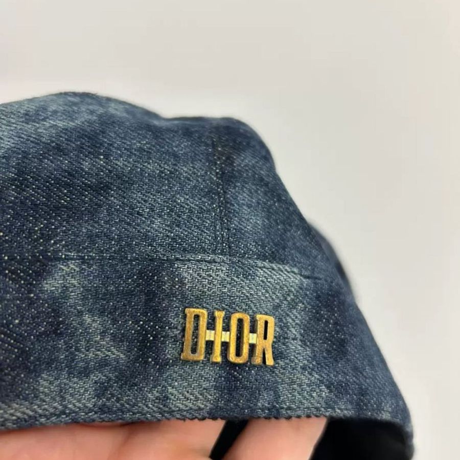 Dior 牛仔暈染報童帽 金屬標有些氧化整體很新 58cm帽圍 原價三萬多-1