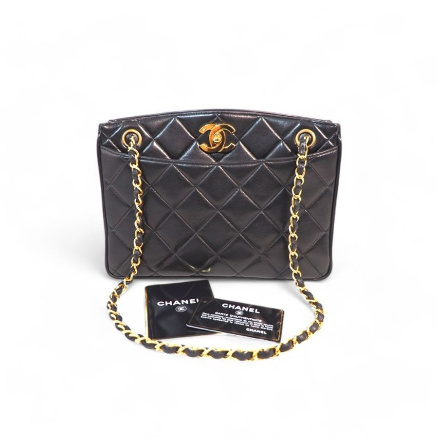 CHANEL chain tote 中古香奈兒大金扣鏈條包-2