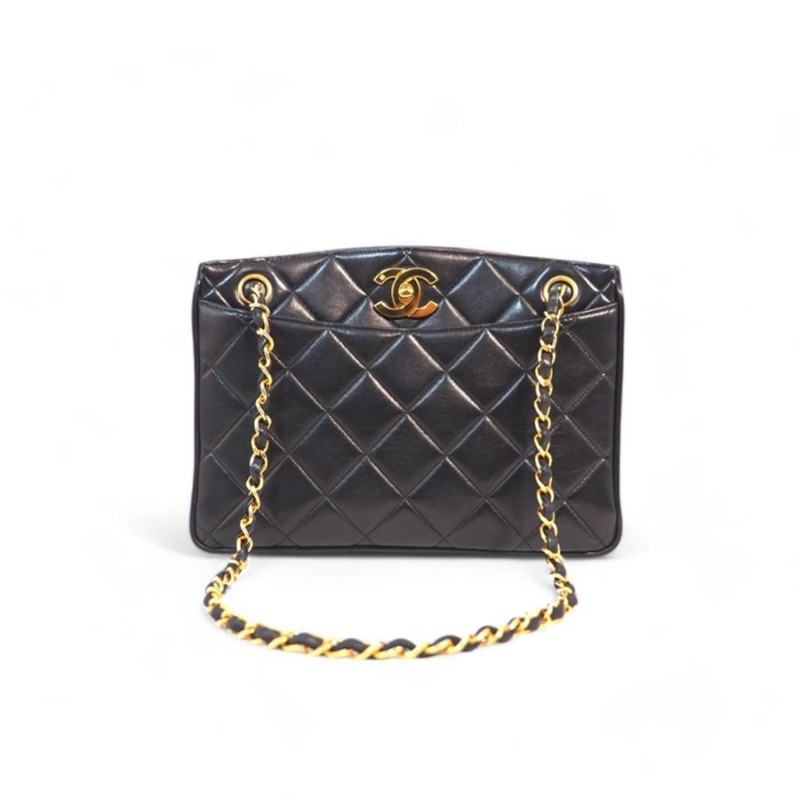 CHANEL chain tote 中古香奈兒大金扣鏈條包-7