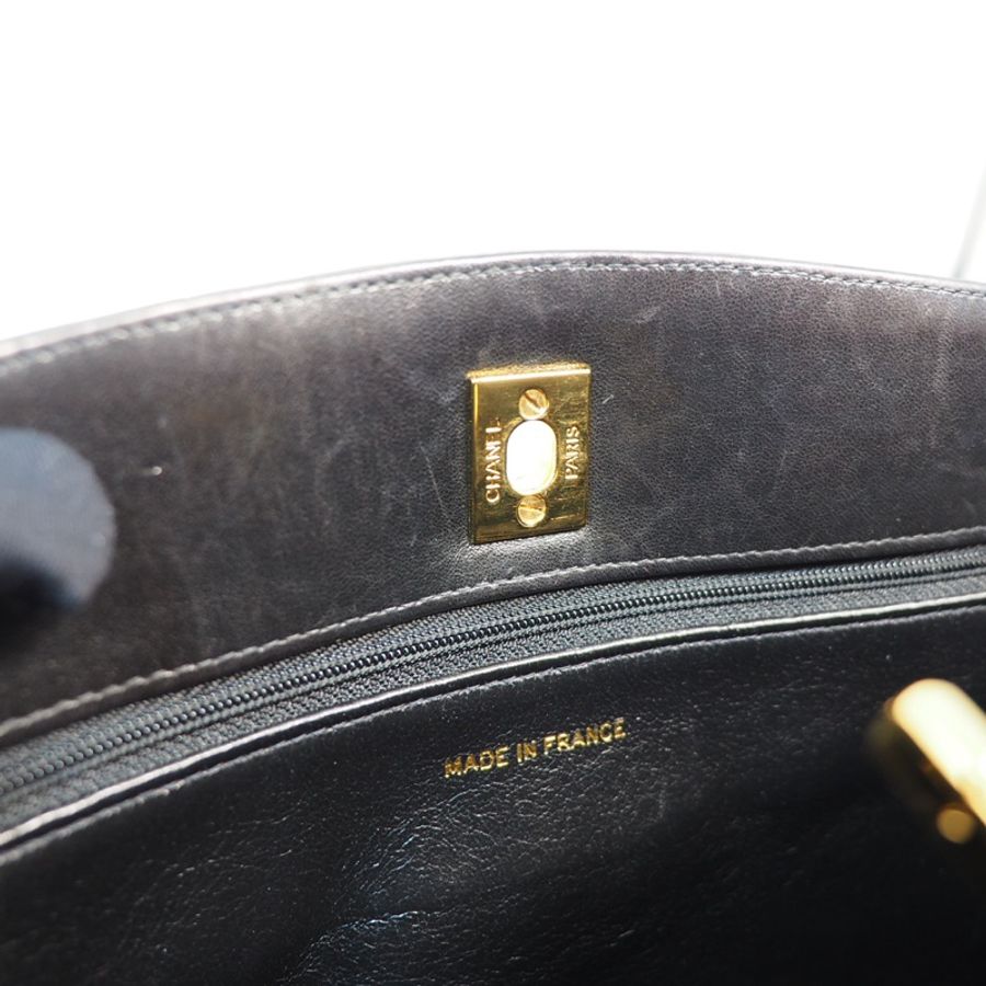 CHANEL chain tote 中古香奈兒大金扣鏈條包-17