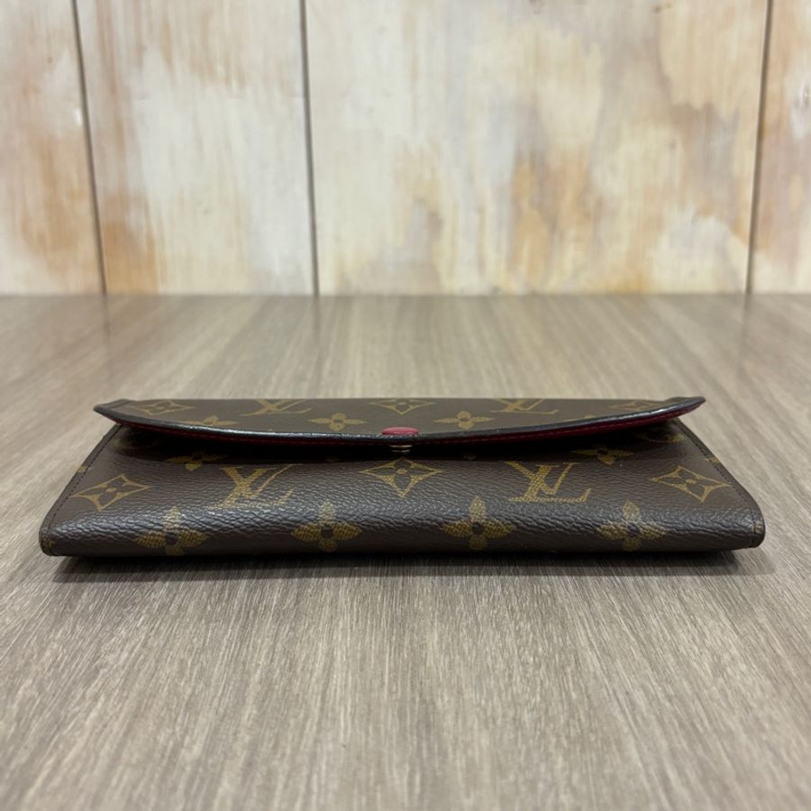 Louis Vuitton M60697老花紅釦Emilie長夾-3