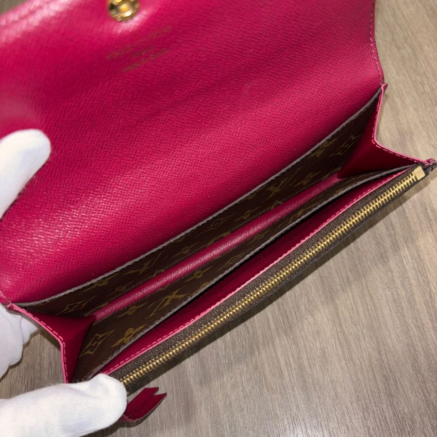 Louis Vuitton M60697老花紅釦Emilie長夾-14
