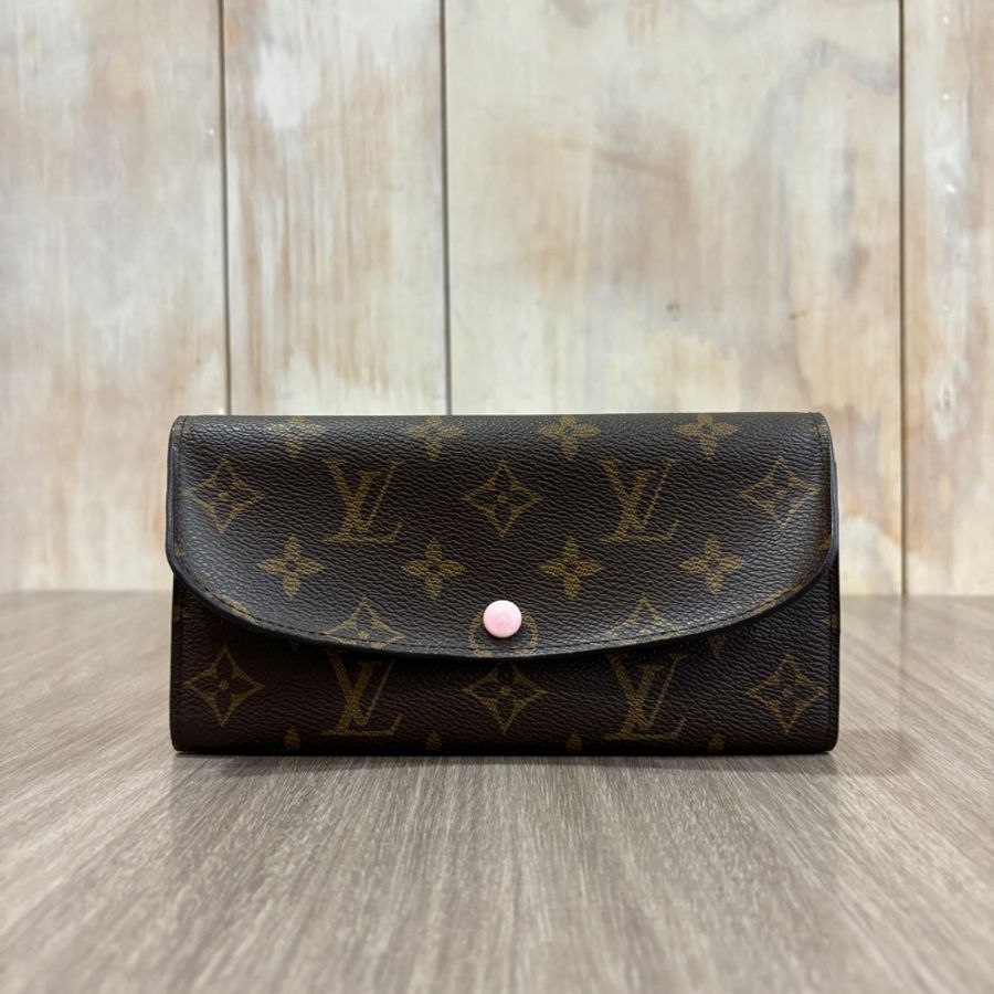 Louis Vuitton M60697老花粉釦Emilie長夾-0