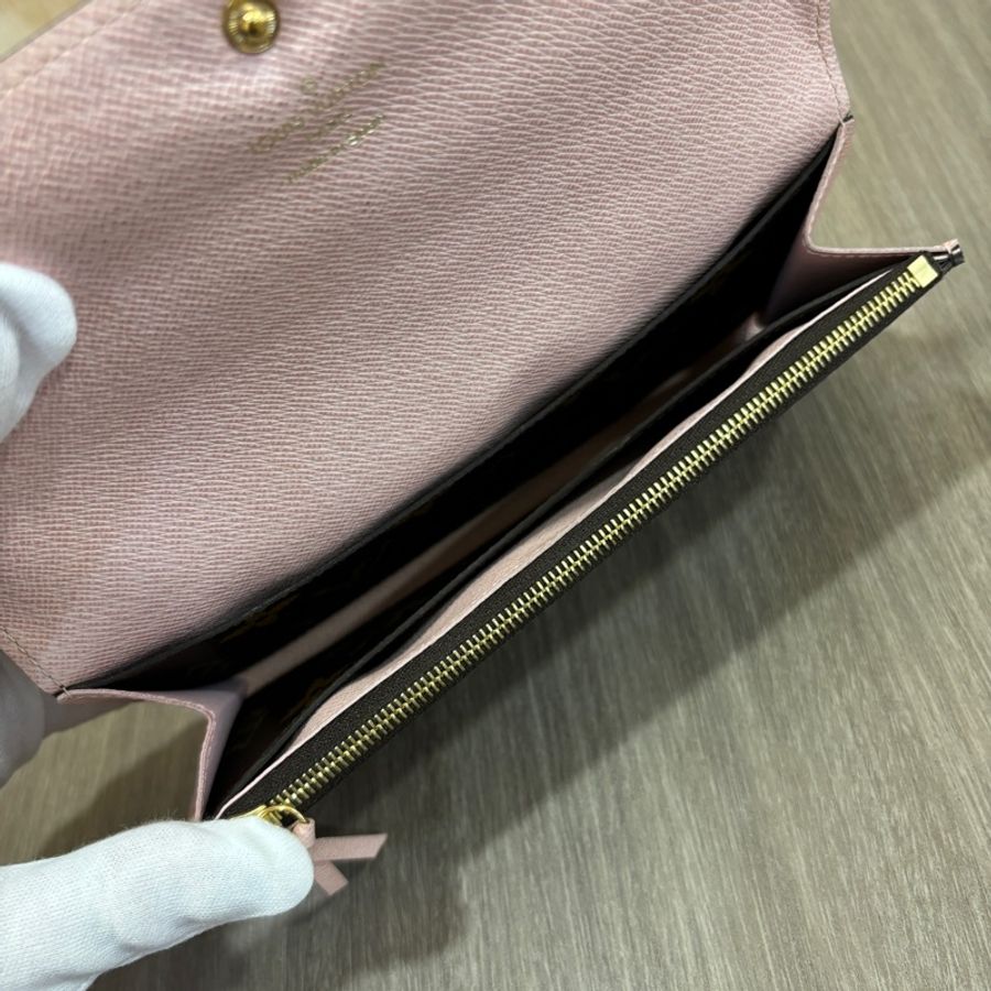 Louis Vuitton M60697老花粉釦Emilie長夾-11