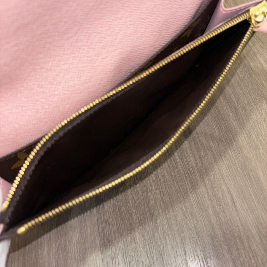 Louis Vuitton M60697老花粉釦Emilie長夾-14