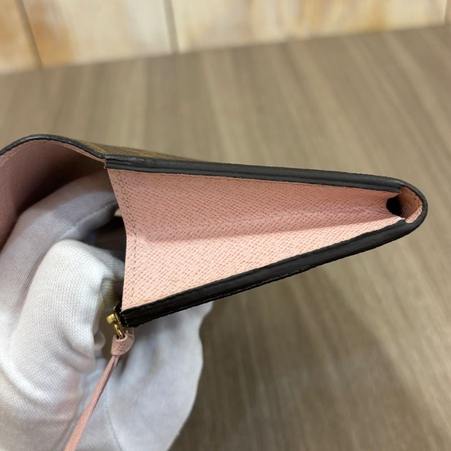 Louis Vuitton M60697老花粉釦Emilie長夾-15