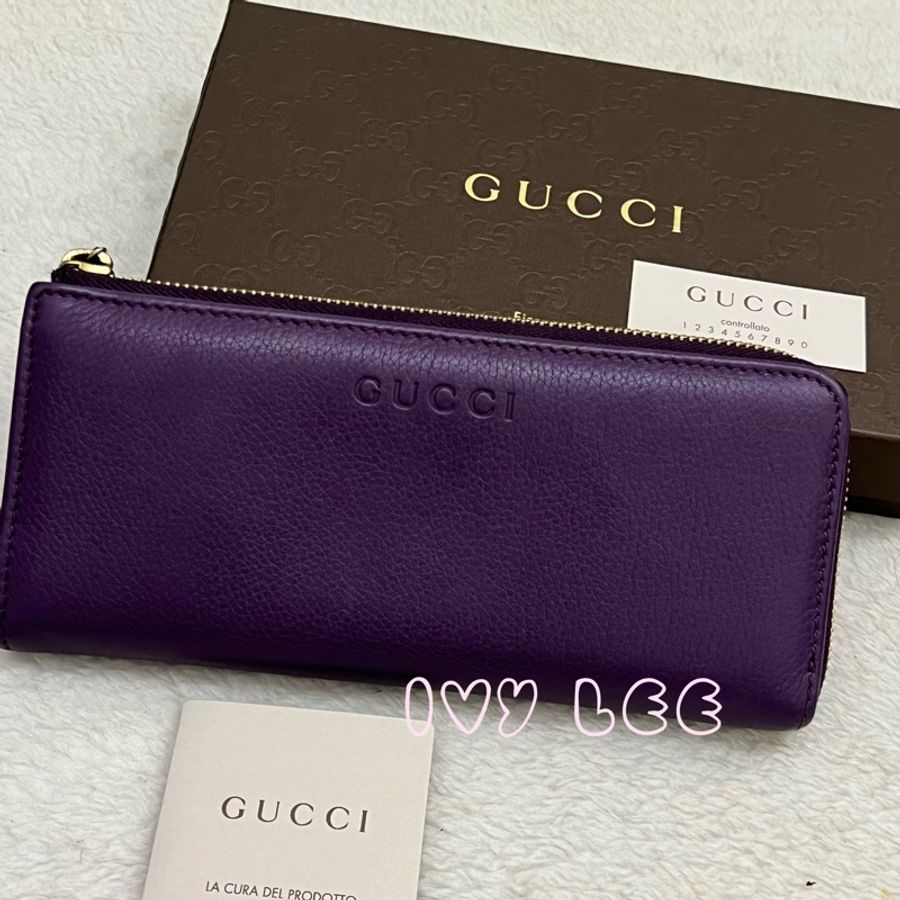 GUCCI 古馳 L型拉鍊長夾 268917 紫藤色 紫色 長夾 二手精品-25