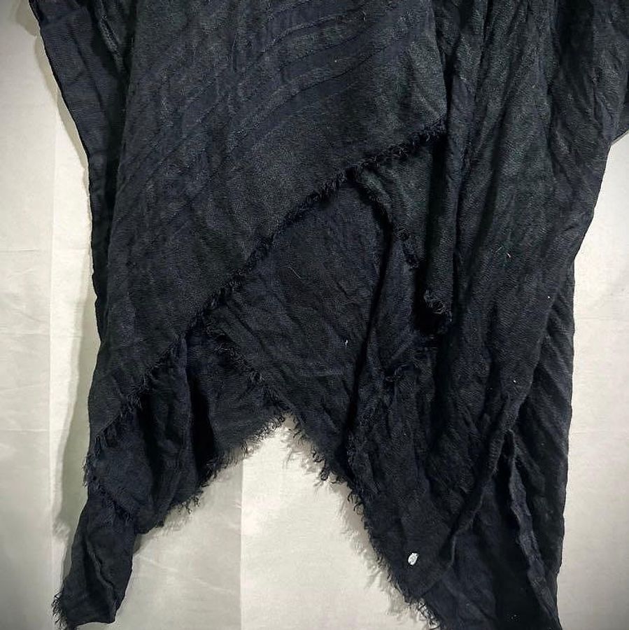 Ralph Lauren 炭黑多層次穿搭薄紗大罩衫 古著大披肩圍巾 vintage-3