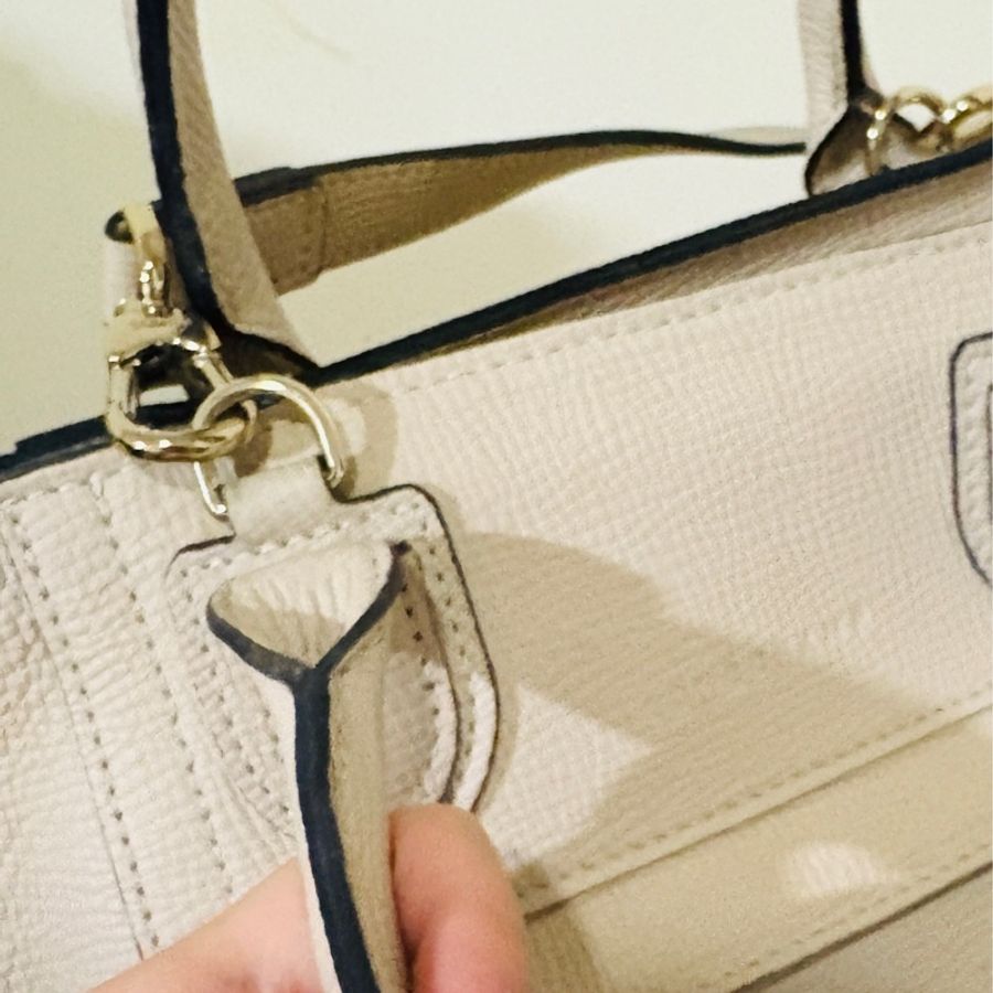 誠可議價 大容量 CP值超高 LONGCHAMP MAILBOX 小型 壓紋牛皮手提/肩背托特包(粉白色)-16