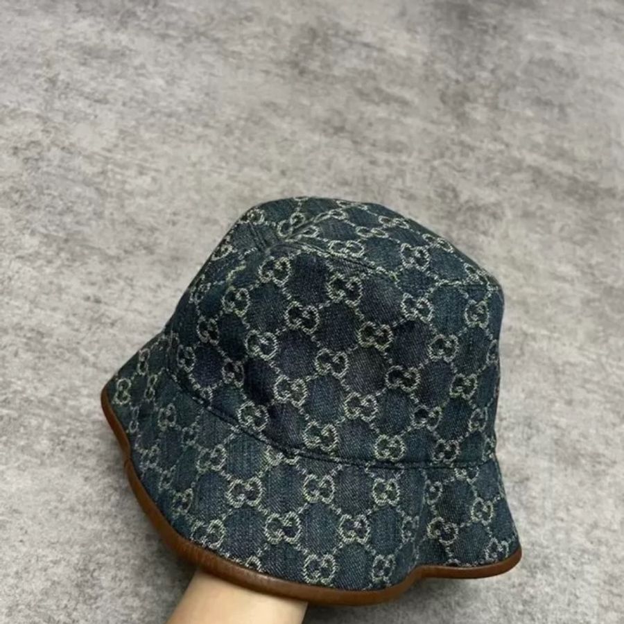 Gucci 滿logo 牛仔漁夫帽  S號 全新-4