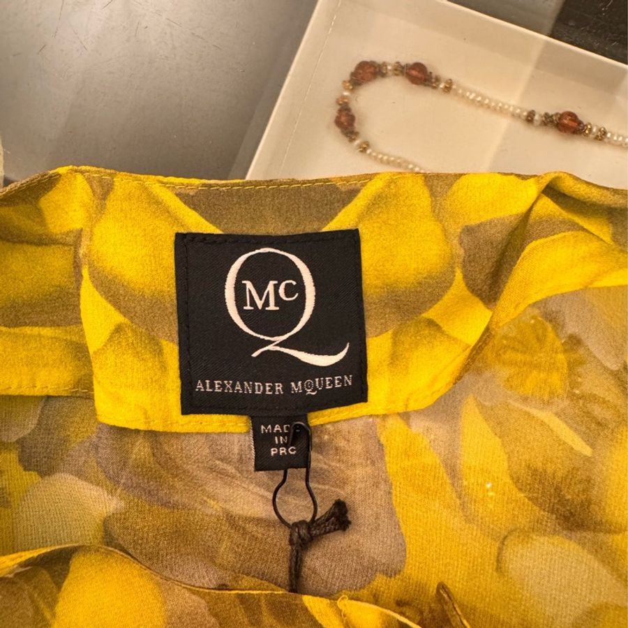Alexander McQueen 蠶絲印花亨利領Blouse-8