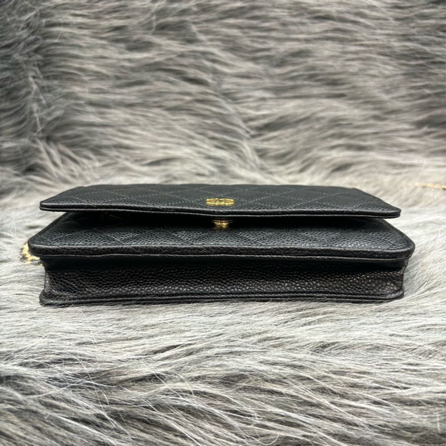 CHANEL AP0250 WOC 黑色荔枝皮 金鍊 肩背包 側背包 兩用包 斜背包 發財包 鍊子長夾-5