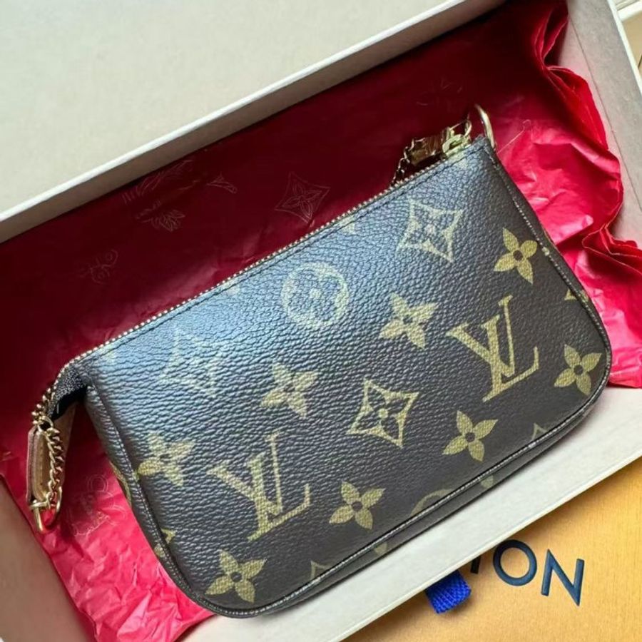 全新送禮 LV新款老花小麻將雙鏈條包-2
