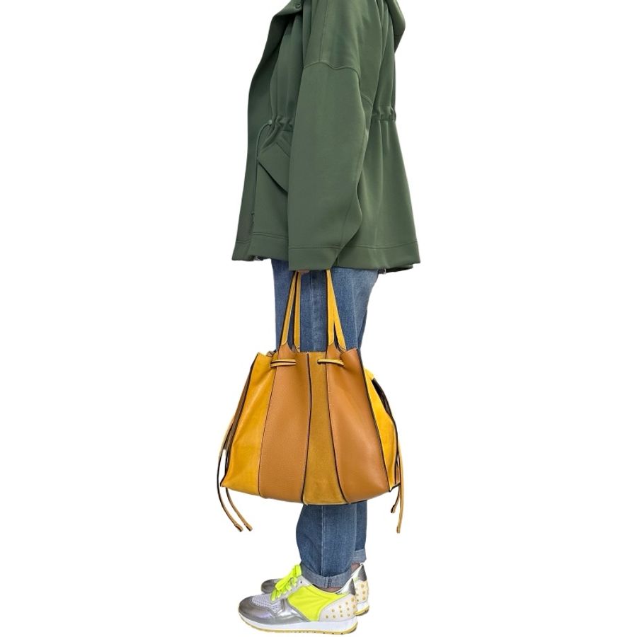 TOD'S TSC TC46 多色拼接百褶水桶包-2