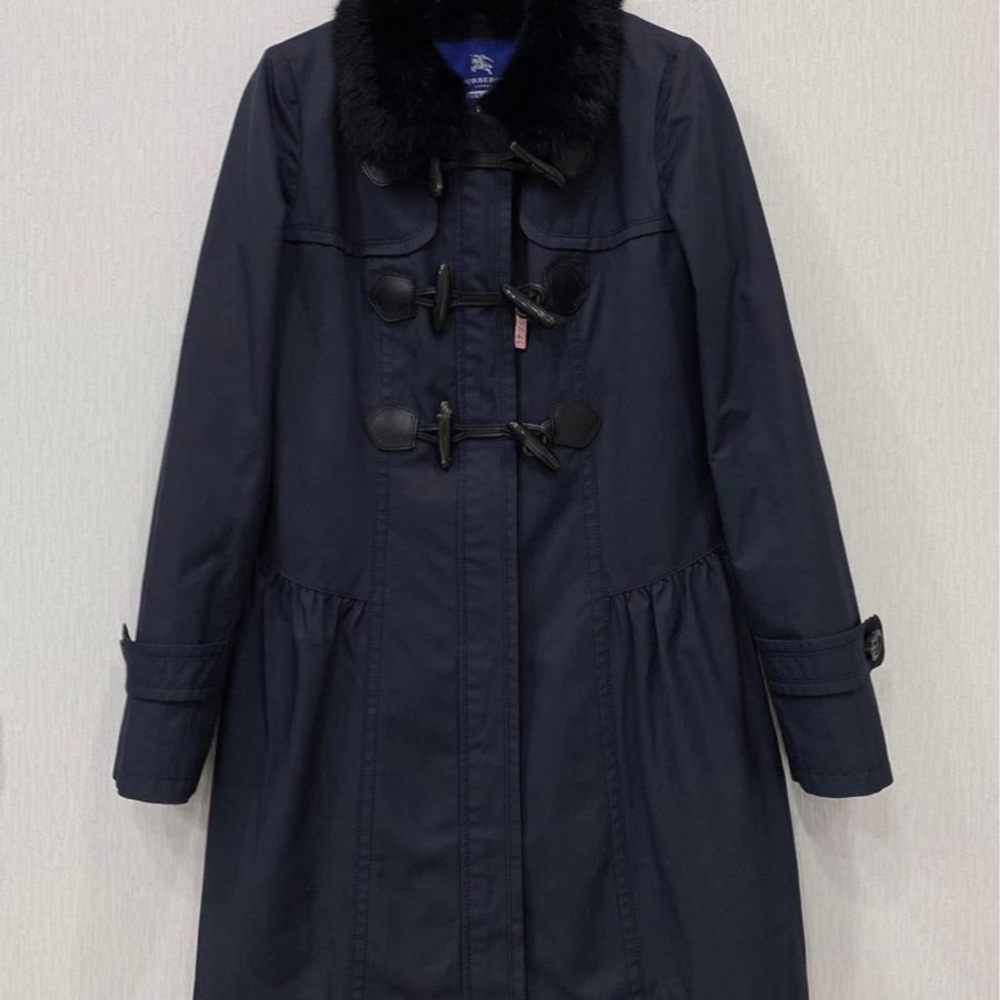 BURBERRY 藍標帶毛牛角扣大衣(毛可拆)-0