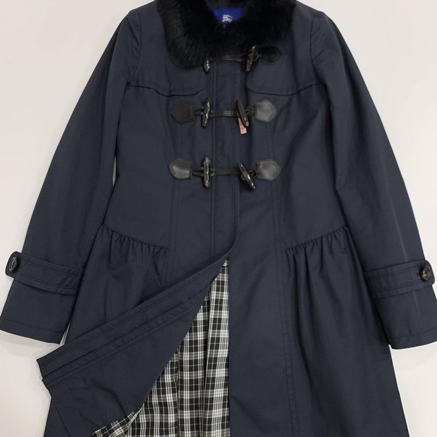 BURBERRY 藍標帶毛牛角扣大衣(毛可拆)-5