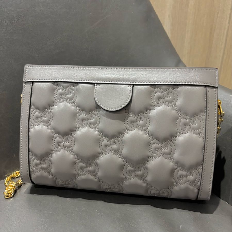 GUCCI Matelasse 絎縫皮革斜背包(灰色) 🔸全網最低價 全新-6