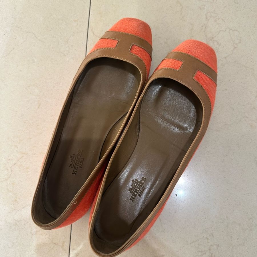 Hermes 超顯白 穿起來很好看的娃娃鞋 真心 38-5