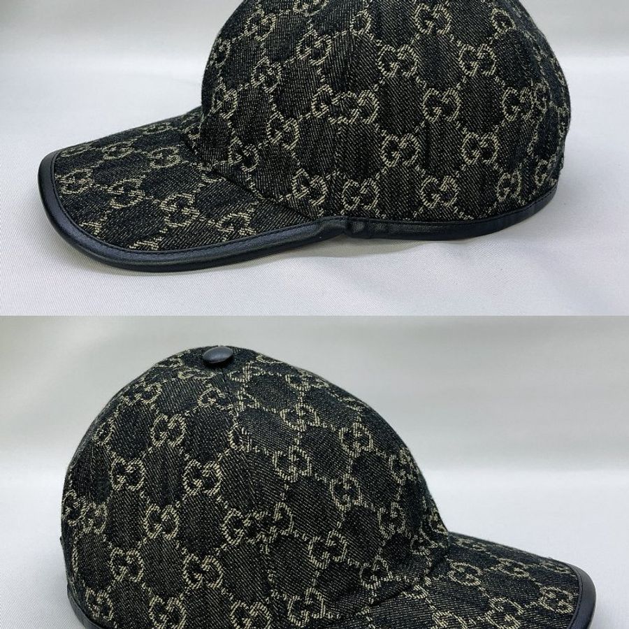 GUCCI 黑花雙G LOGO棒球帽-2