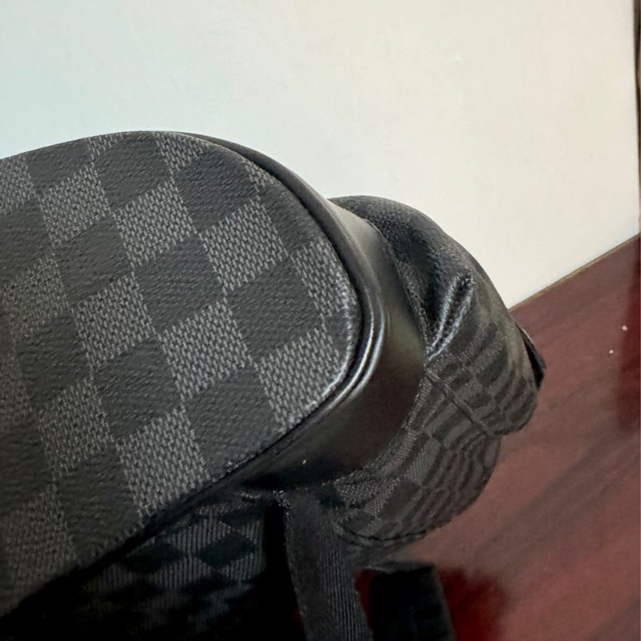 louisvuitton Christopher MM 棋盤格男後背包（灰黑色/N41379)-4