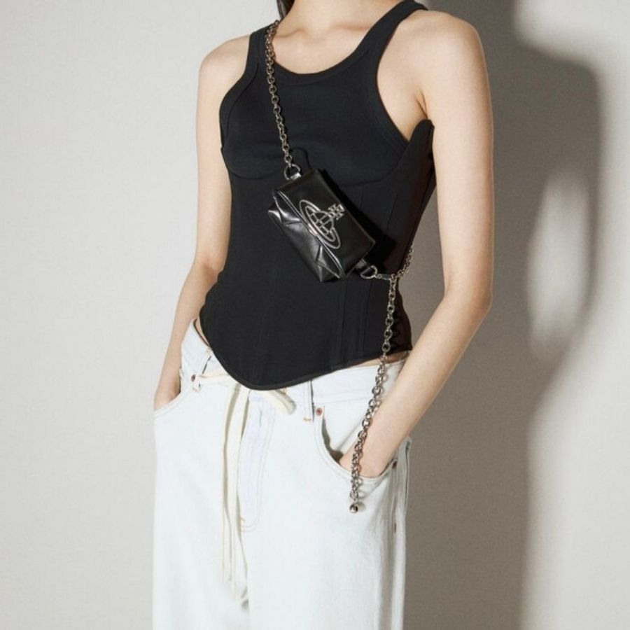 Vivienne Westwood Courtney Chain迷你皮革單肩包-10