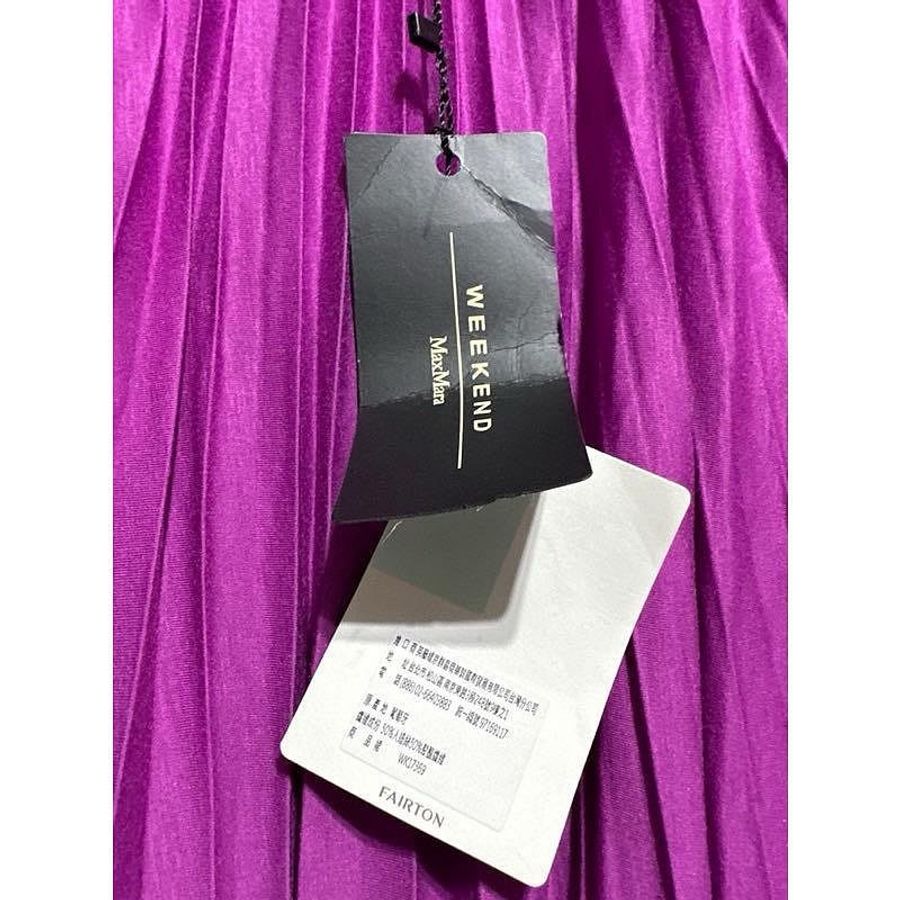 Max Mara weekend 牡丹色百摺加長落地裙 紫色細摺落地裙 XL 175/76A pleated skirt-5