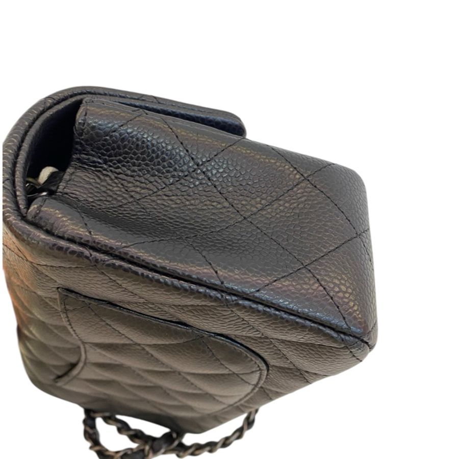 Chanel Caviar 20cm 荔枝皮黑復古銀扣-4