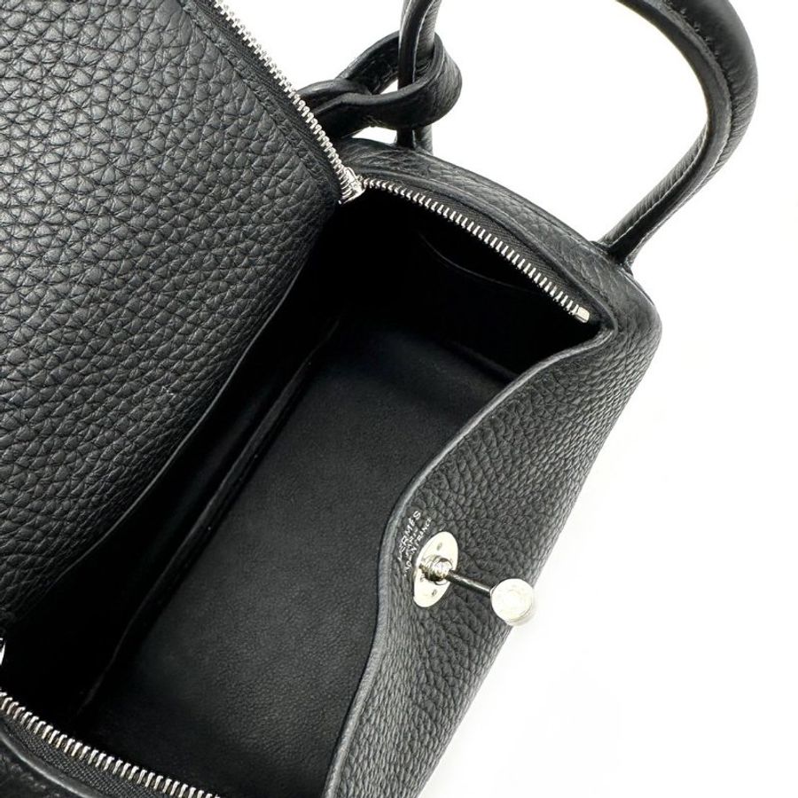 HERMES Mini lindy - 黑銀-3