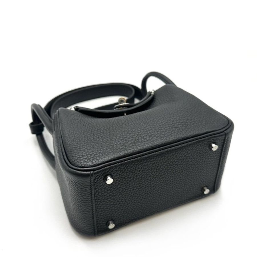 HERMES Mini lindy - 黑銀-4