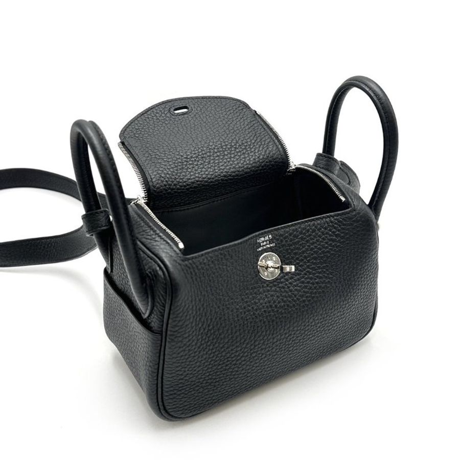 HERMES Mini lindy - 黑銀-5