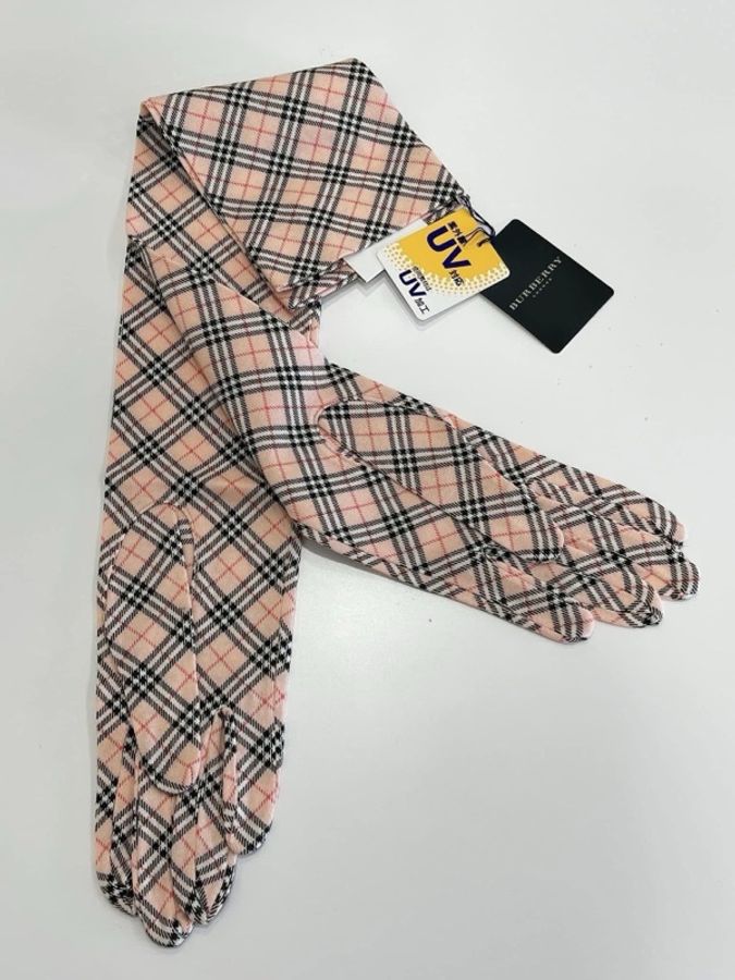BURBERRY 粉格紋抗UV手套-5