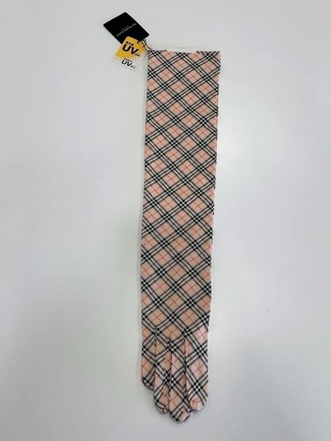BURBERRY 粉格紋抗UV手套-8