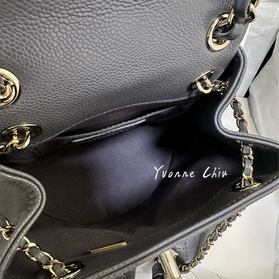 Chanel duma 小青蛙 後背包 24A 台灣購證-11