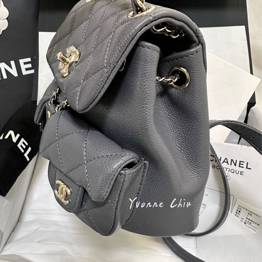 Chanel duma 小青蛙 後背包 24A 台灣購證-22
