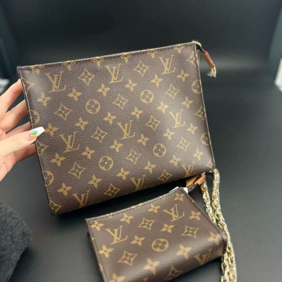 全新全套Lv新款二合一 老花子母手拿包-2