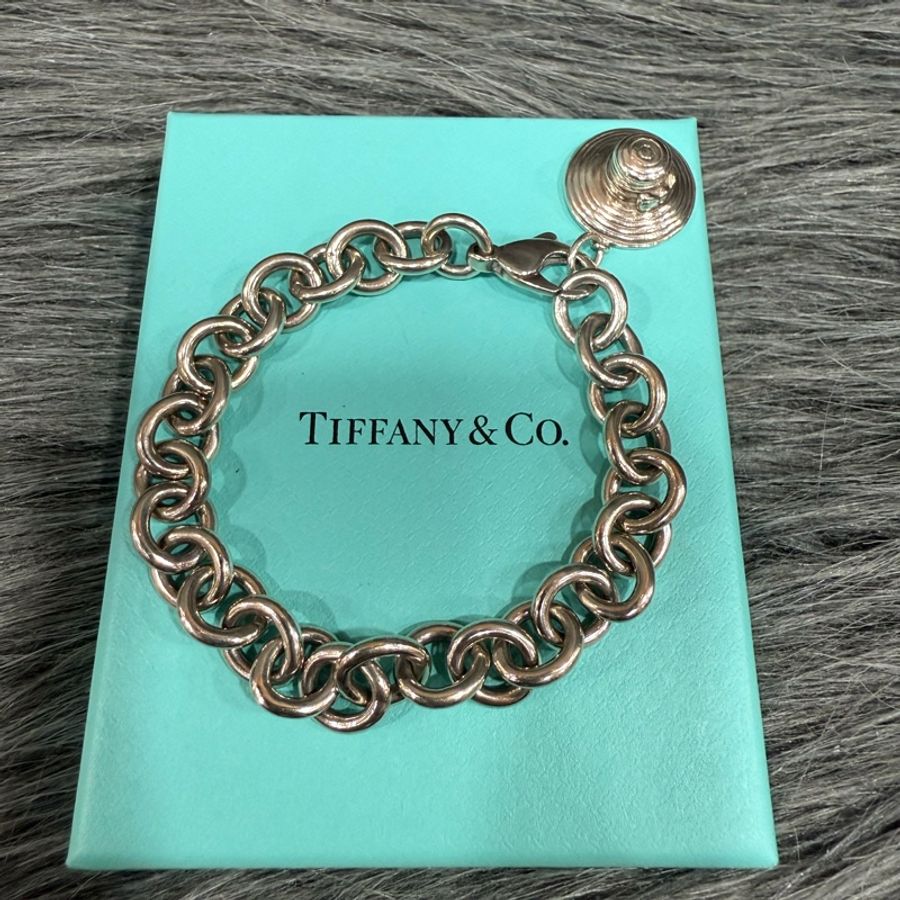 Tiffany 925 純銀 帽子 手鍊 粗鍊 手環 掛飾-6