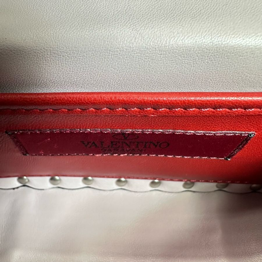 迷你 Rockstud Spike 粉紅色閃光效果布料肩背包-23