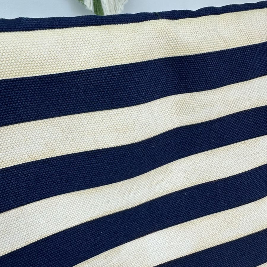 PRADA 藍白色橫間帆布 Tote bag 手提包-5