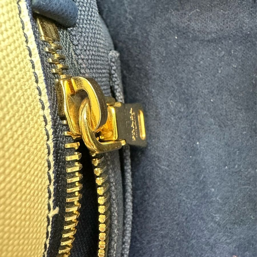 PRADA 藍白色橫間帆布 Tote bag 手提包-13
