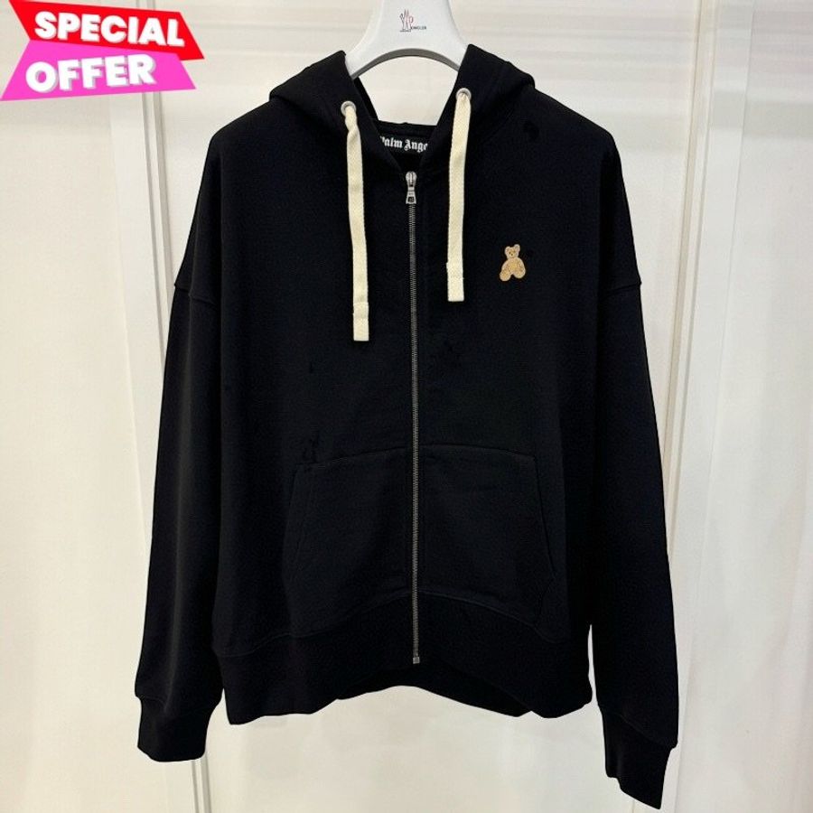🌿春季限時降價🌿Palm Angels 男款Bear in Mind 小熊刺繡連帽外套/上衣 黑色 XS/M/L(購買請訊息告知需要尺寸)-0