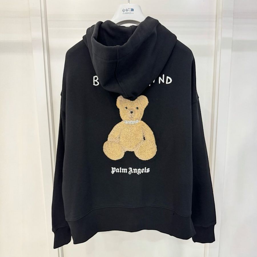 🌿春季限時降價🌿Palm Angels 男款Bear in Mind 小熊刺繡連帽外套/上衣 黑色 XS/M/L(購買請訊息告知需要尺寸)-1