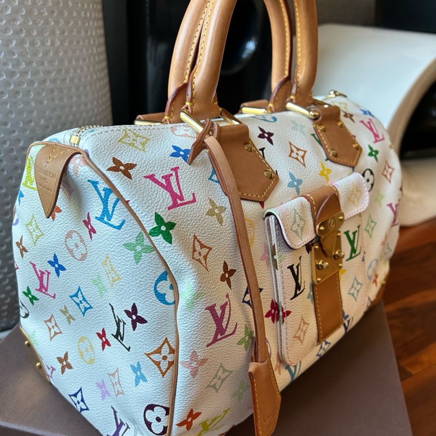LV村上隆白三彩Speedy30-8