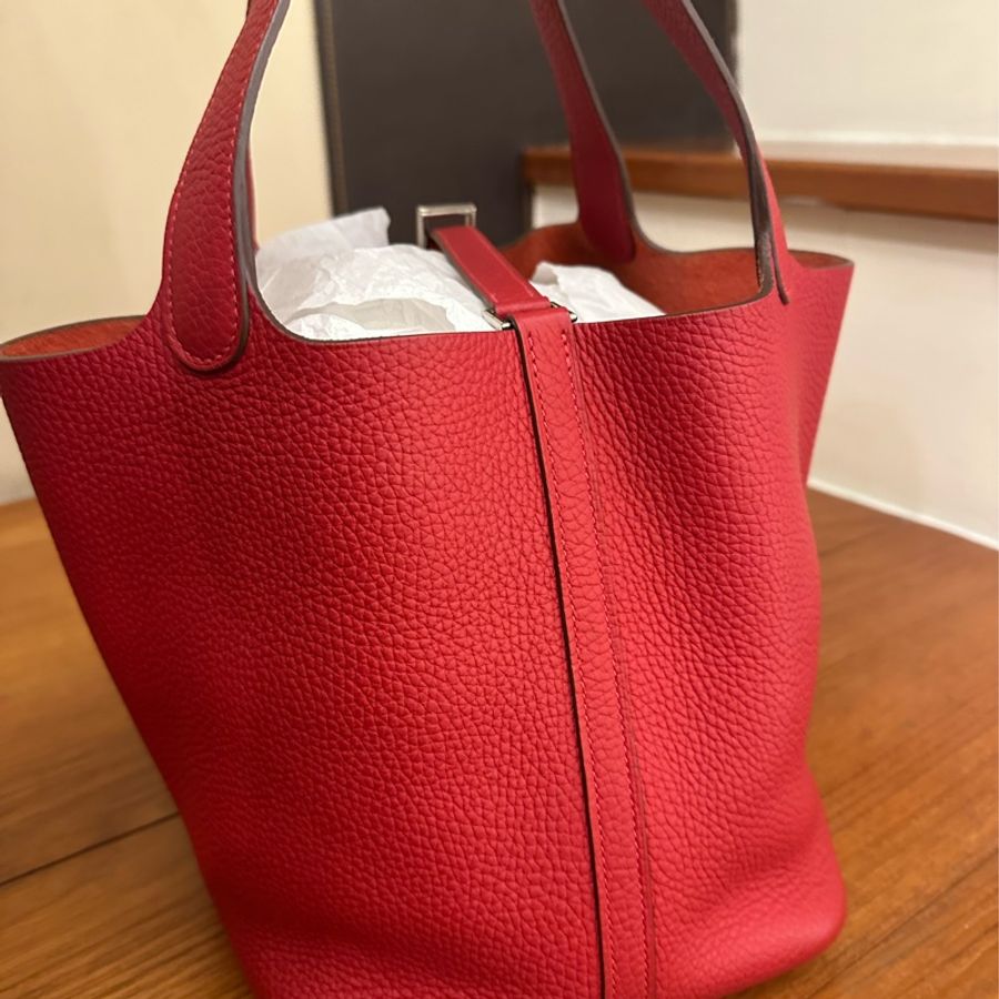 HERMES 暗紅銀釦PICOTIN 22 市場最划算-1