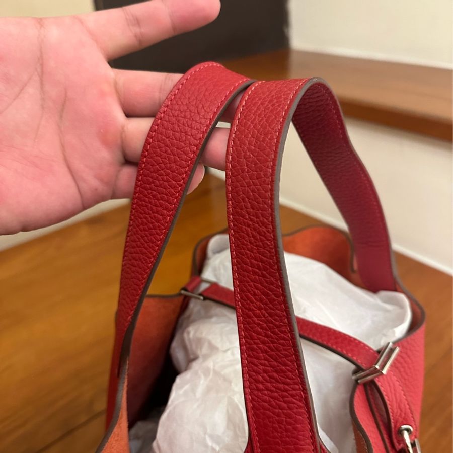 HERMES 暗紅銀釦PICOTIN 22 市場最划算-5