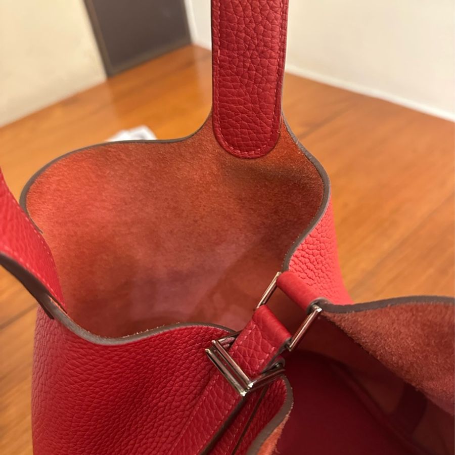 HERMES 暗紅銀釦PICOTIN 22 市場最划算-13