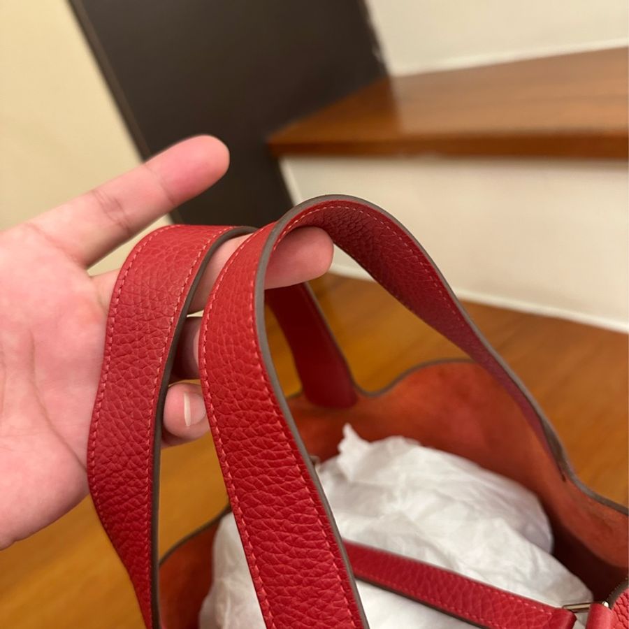 HERMES 暗紅銀釦PICOTIN 22 市場最划算-17