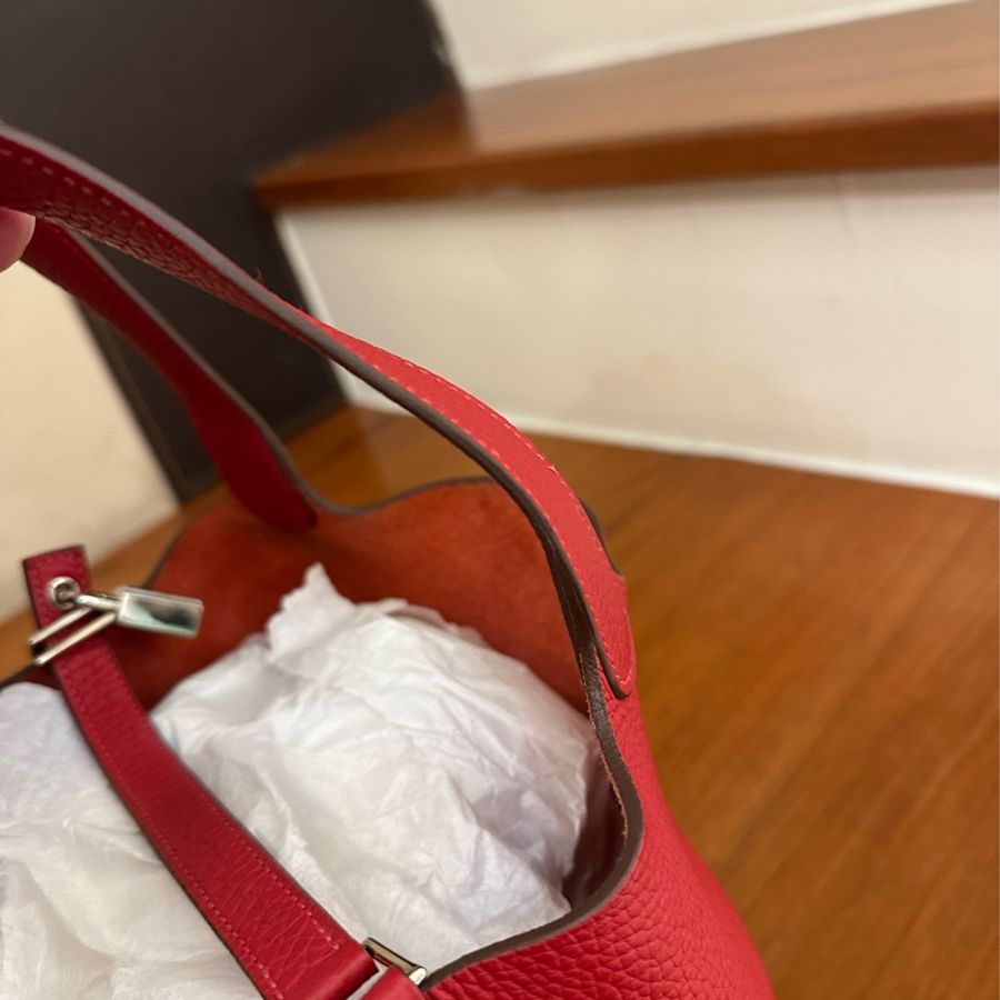 HERMES 暗紅銀釦PICOTIN 22 市場最划算-18