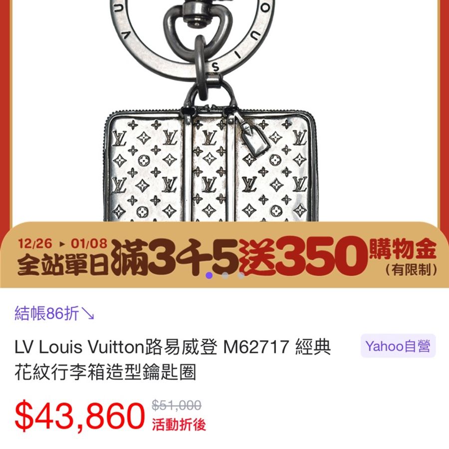 稀有Louis Vuitton M62717 經典花紋行李箱造型金屬鑰匙圈稀有-9