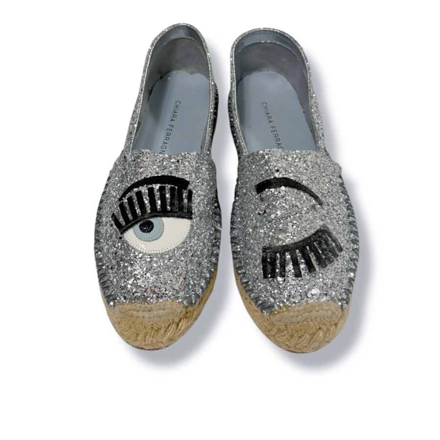 🍒Chiara Ferragni 亮片眨眼厚底休閒鞋 size:39/2F250106-1-2