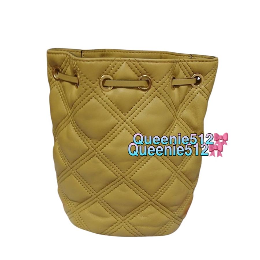 全新閒置品Tory Burch 專櫃款Fleming 小羊皮流蘇迷你水桶包-1